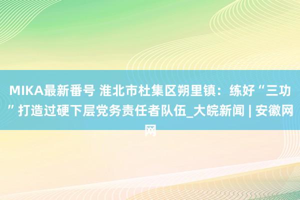 MIKA最新番号 淮北市杜集区朔里镇：练好“三功”打造过硬下层党务责任者队伍_大皖新闻 | 安徽网