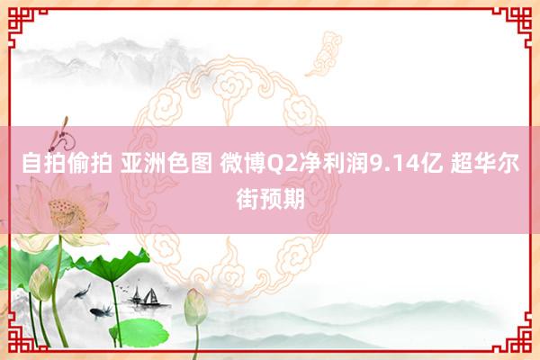 自拍偷拍 亚洲色图 微博Q2净利润9.14亿 超华尔街预期