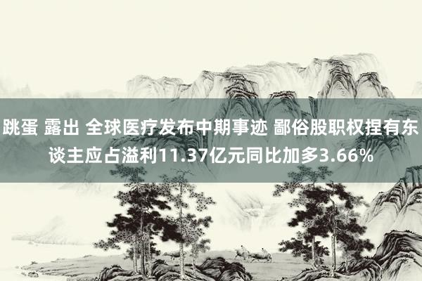 跳蛋 露出 全球医疗发布中期事迹 鄙俗股职权捏有东谈主应占溢利11.37亿元同比加多3.66%