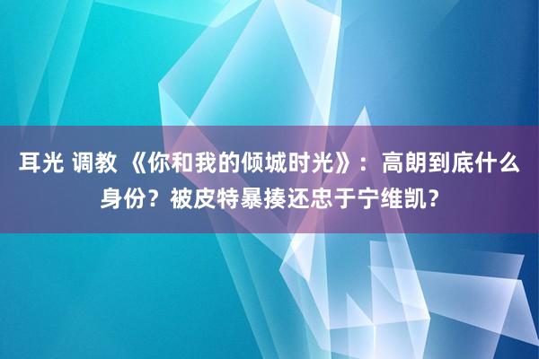 耳光 调教 《你和我的倾城时光》：高朗到底什么身份？被皮特暴揍还忠于宁维凯？