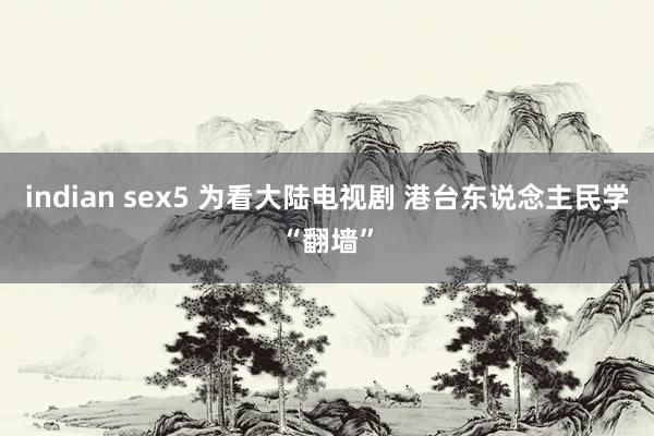 indian sex5 为看大陆电视剧 港台东说念主民学“翻墙”