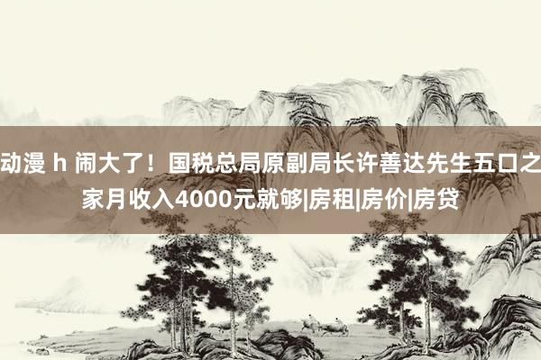 动漫 h 闹大了！国税总局原副局长许善达先生五口之家月收入4000元就够|房租|房价|房贷