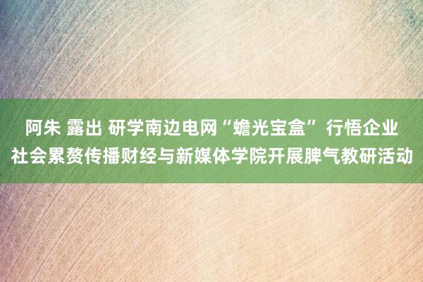 阿朱 露出 研学南边电网“蟾光宝盒” 行悟企业社会累赘传播财经与新媒体学院开展脾气教研活动