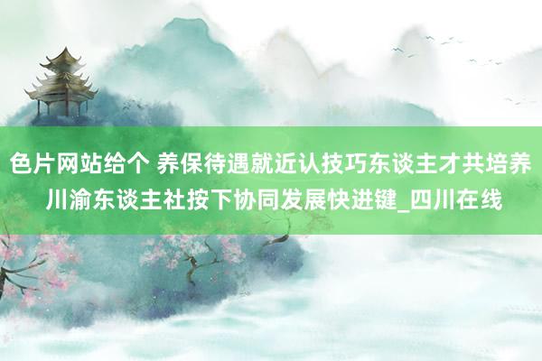 色片网站给个 养保待遇就近认技巧东谈主才共培养 川渝东谈主社按下协同发展快进键_四川在线